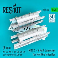 M272 - 4 Rail Launcher for Hellfire missiles (2 pcs) (AH-64, AH-1, UH-60, SH-60, Eurocopter Tiger, OH-58) - Image 1