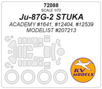 Ju-87G-2 STUKA (ACADEMY #1641, #12404, #12539 / MODELIST #207213) + wheels masks